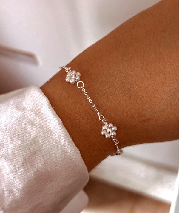 Producto - Pulsera Flowers Acero Blanco