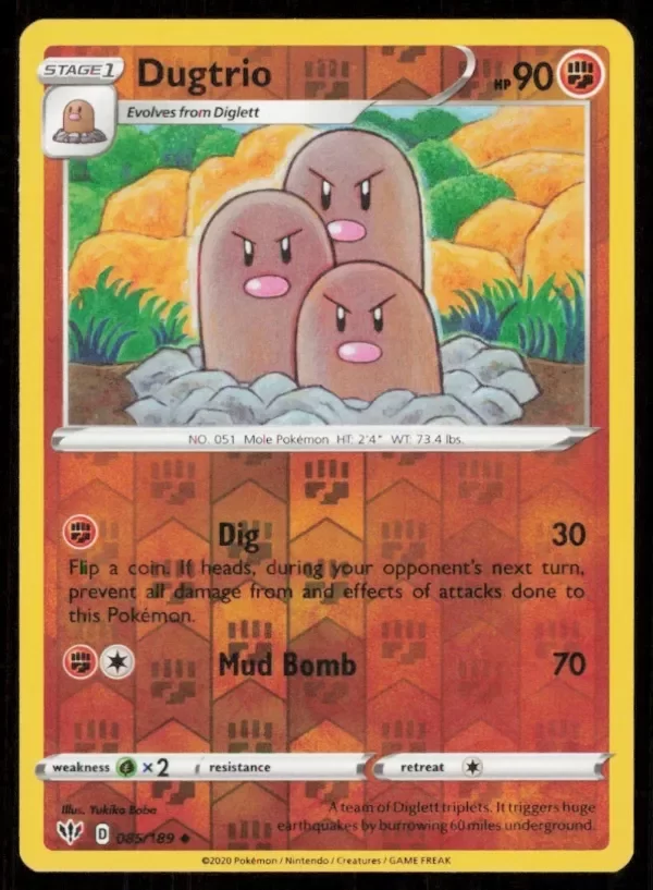 Producto - Dugtrio #085/189 Reverse Holo 2020 Pokemon Darkness Ablaze LP