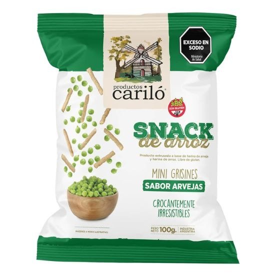 Producto - Mini Grisines Sabor Arvejas x100grs (Carilo)