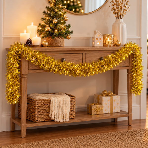 Producto - SET DE 2 GUIRNALDAS BRILLOSAS NAVIDEÑAS DECORATIVAS 2MTS CADA UNA - 5