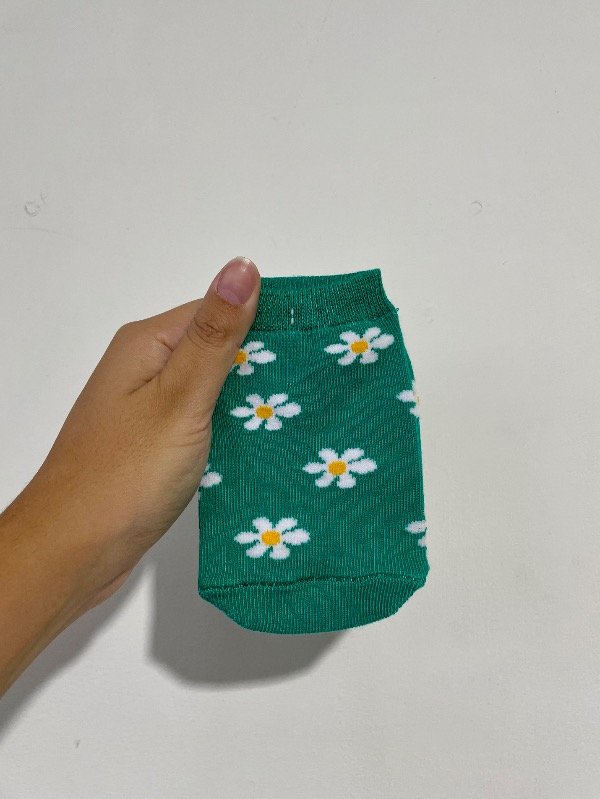 Producto - Soquete niño florcitas verde