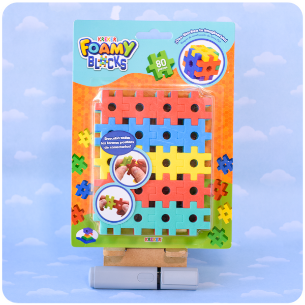 Producto - Kreker Foamy Blocks - Bloques de Construcción de Goma EVA - 80 Piezas