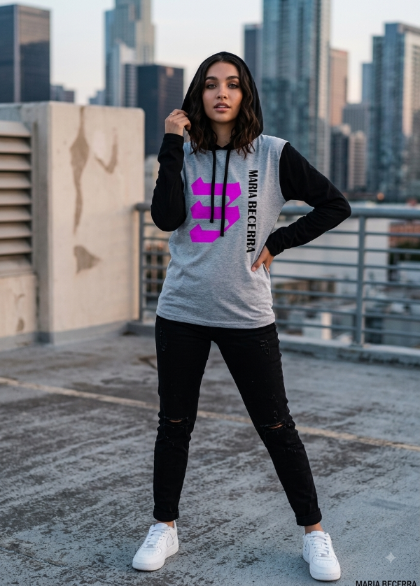 Producto - REMERA MANGAS LARGAS CON CAPUCHA- MARIA BECERRA - POLIESTER TALLE S - 1