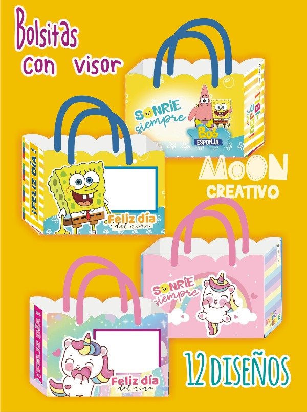 Producto - 12 Bolsas Boutique Personajes Infantiles Día del Niño