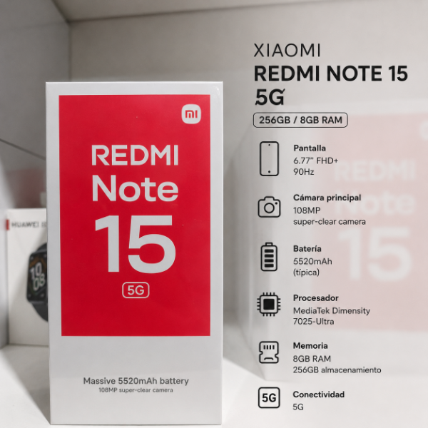 Producto - XIAOMI REDMI NOTE 15 5G 256GB /8GB RAM