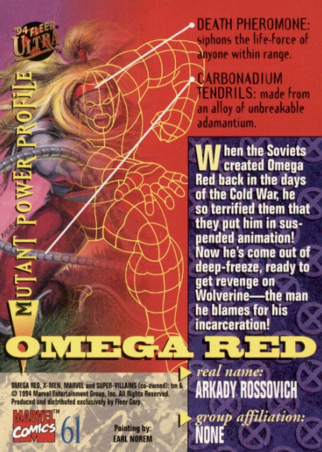 Producto - 1994 Fleer Ultra X-Men  #61 - Omega Red - 1