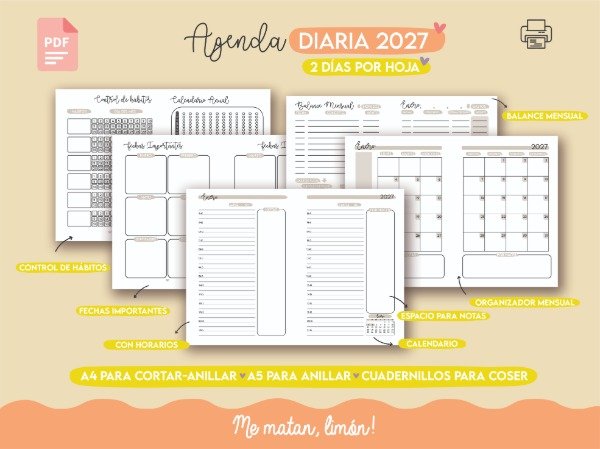 Producto - Agenda Diaria 2027 Archivo Digital