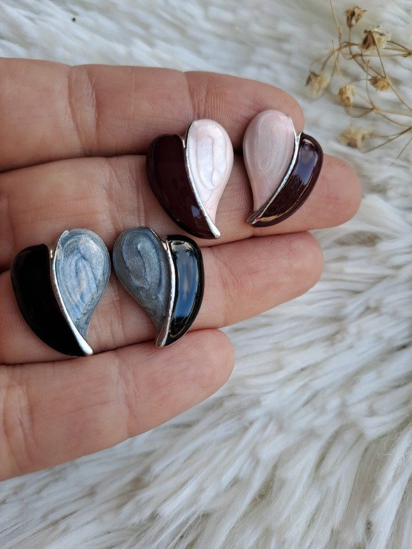 Producto - AQA0188 Aro Corazón Esmaltado bicolor A (dos pares)