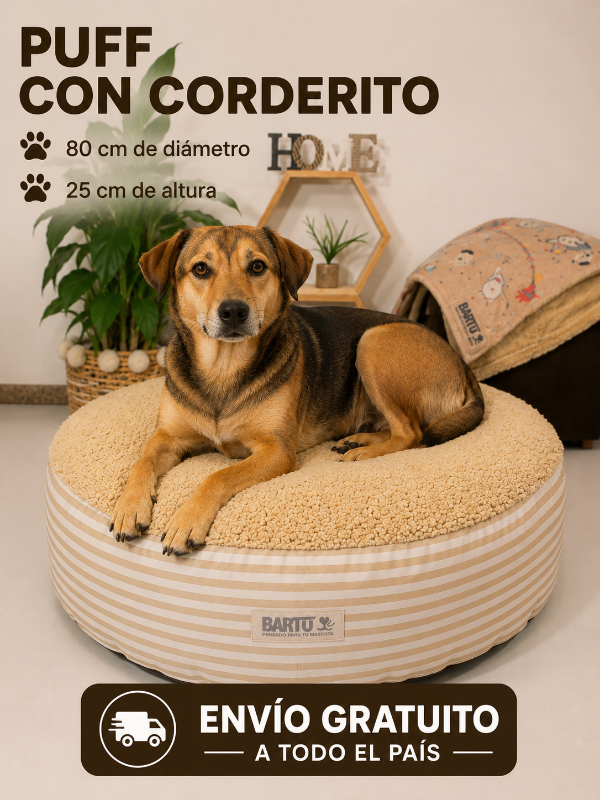 Producto - PUFF PREMIUM RAYADO BLANCO Y BEIGE