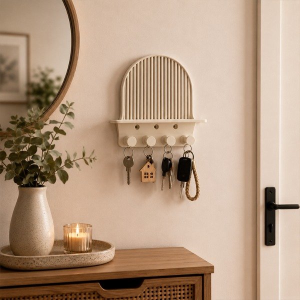 Producto - Portallaves Aesthetic Llavero Pared 4 Ganchos Estante Adorno