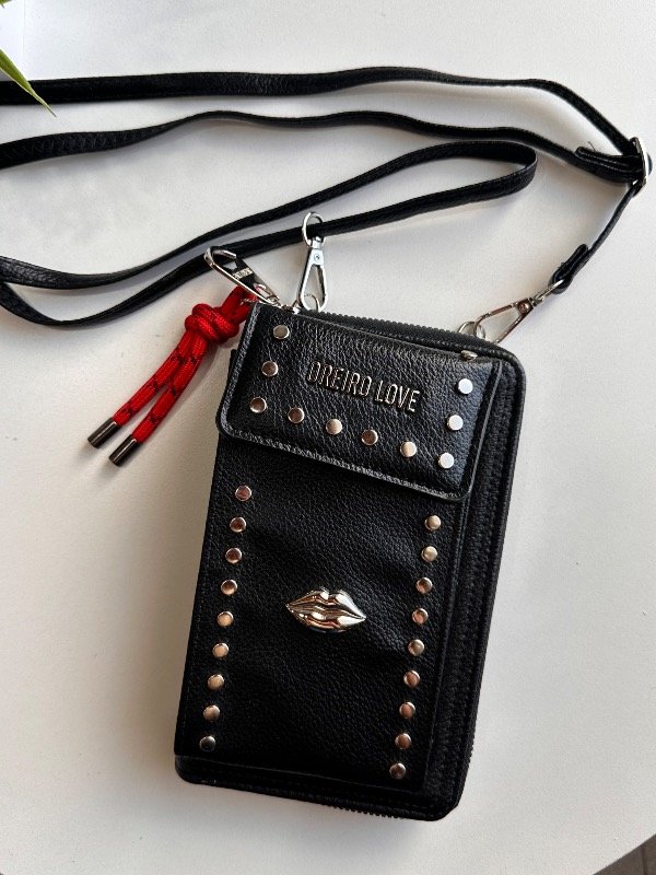 Producto - PhoneBag Oreiro Tachas Negra - ecocuero - 0