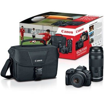 Producto - Canon EOS R100 Mirrorless Camera with 18-45mm and 75-300mm Lenses
