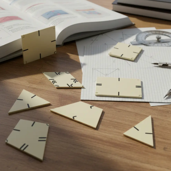 Producto - Set de figuras con marcaciones por lados y ángulos  - Táctil y Alto Contraste - - 1