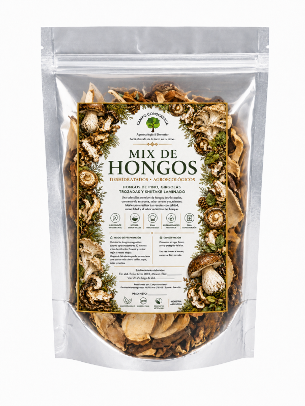 Producto - Mix de Hongos Agreocológicos deshidratados  - Pino, Shiitake y Girgolas - 1