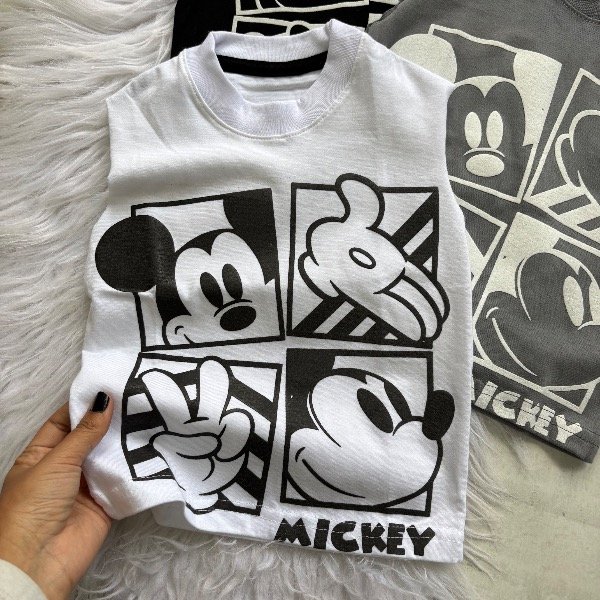 Producto - Musculosa de Mickey en color BLANCO talles de niños hasta el 16