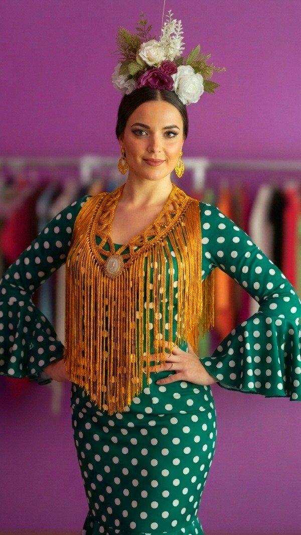 Producto - Tira De Flecos De Seda Para Escote Zig Zag Dorado - 0