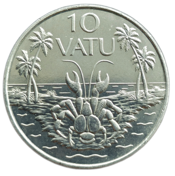 Producto - Vanuatu 10 Vatu 1995 Cangrejo cocotero Km#6 Unc