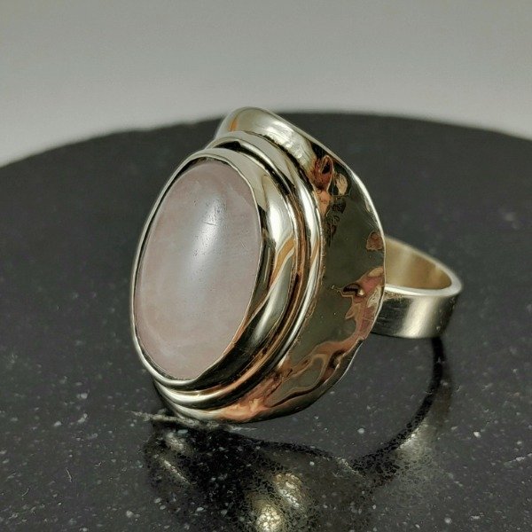 Producto - Anillo de alpaca con Cuarzo Rosa - 1