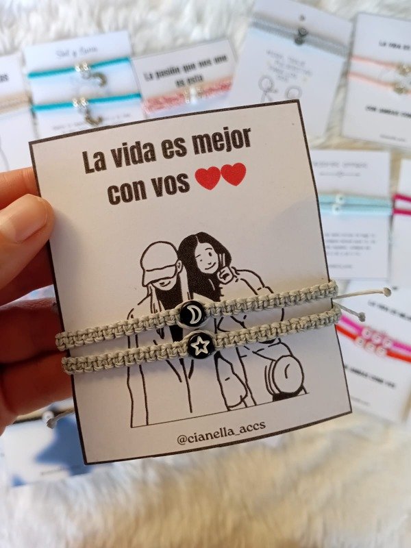 Producto - Pulseras para compartir amigas gris