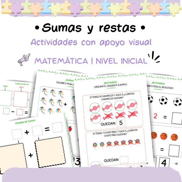 Producto - SUMAS Y RESTAS HASTA EL 30 / ACTIVIDADES CON APOYO VISUAL - 0