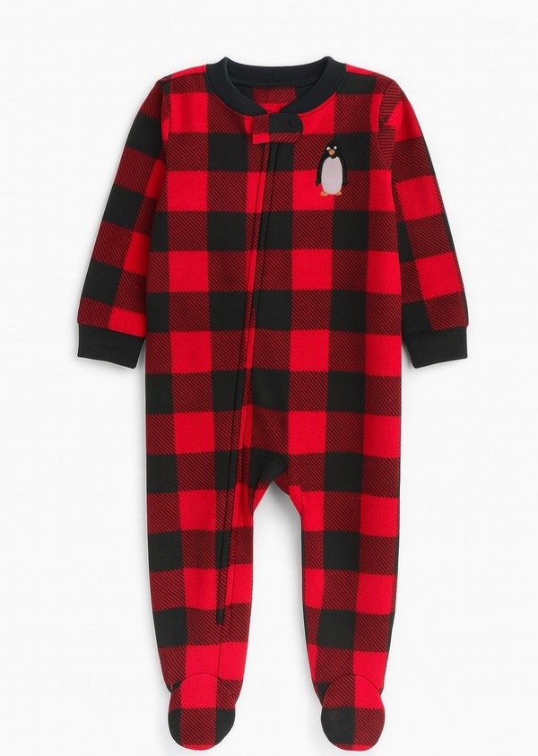 Producto - 12 enterito micropolar con pies pingüino