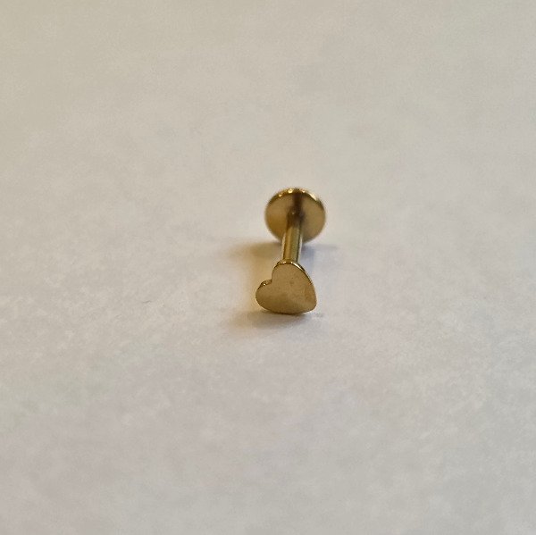 Producto - Labret rosca interna corazón dorado