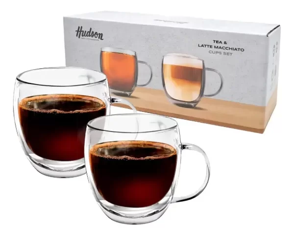 Producto - Taza Café Doble Vidrio 150ml Hudson Liso