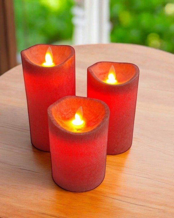 Producto - Velas Decorativas Led Cálidas Movimiento Llama Pila Set X3