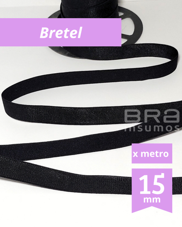Producto - Bretel 15 mm Opaco - Negro (x Metro)