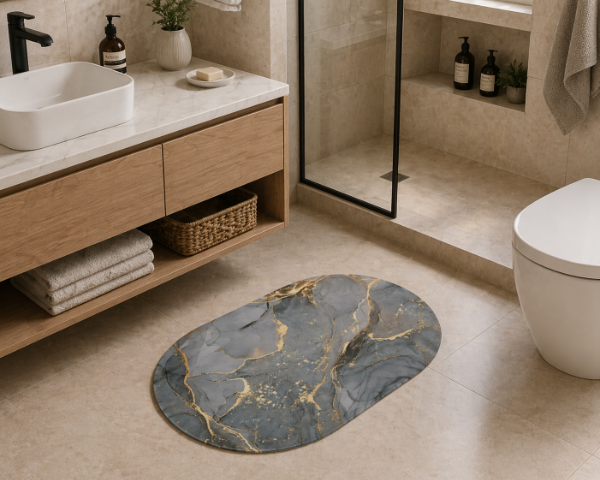 Producto - Alfombra Ovalada de Marmol Pequeña