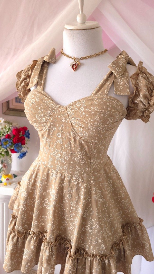 Producto - Vestido Coquette Nadinne Beige! IMPORTADO NUEVO - 1