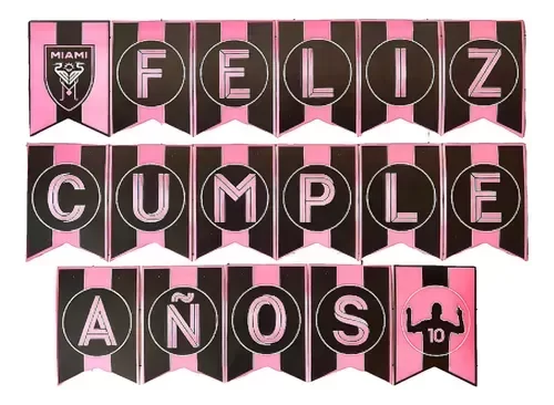 Producto - BANDERIN FELIZ CUMPLEAÑOS INTER MIAMI X1
