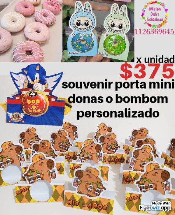Producto - Exhibidor cajita para donas o bombones personalizados x unidad