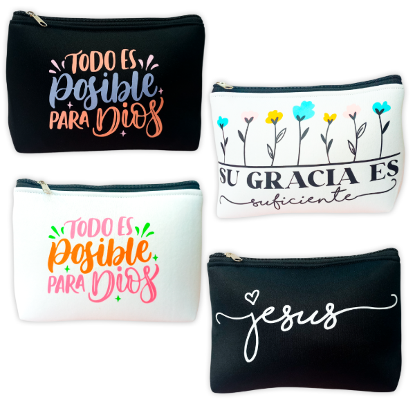 Producto - PROMO Porta Cosmeticos Simi Neoprene Estampado En DTF (PACK X2 UNIDADES)