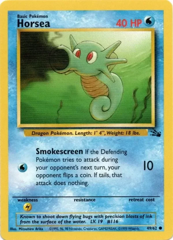 Producto - Horsea - 49/62 -vintage 1999 Pokemon Carta