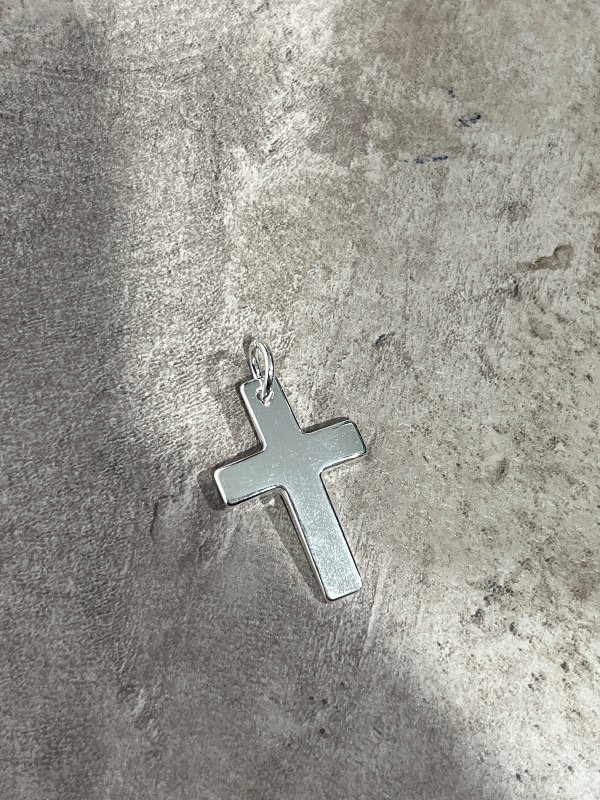 Producto - Dije acero blanco cruz