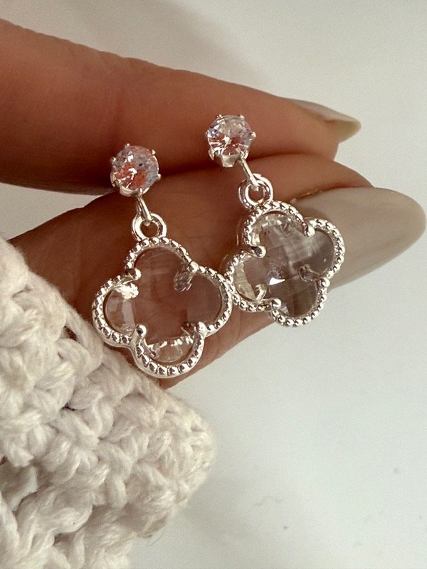 Producto - AB1562 Aros van cleef cristal acero blanco