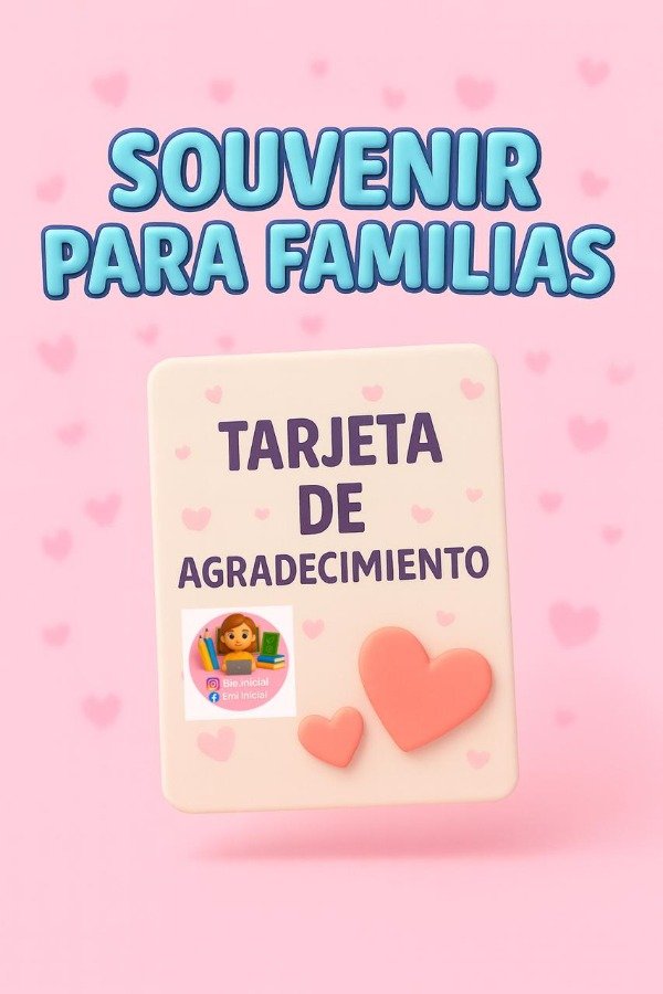 Producto - "TARJETA DE AGRADECIMIENTO PARA FAMILIAS"