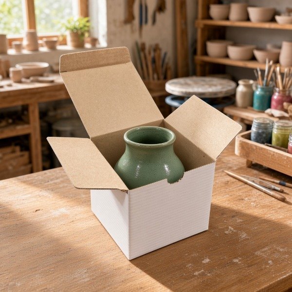 Producto - Pack 100 cajas de 12x12x12 cm de microcorrugado blanco - 3