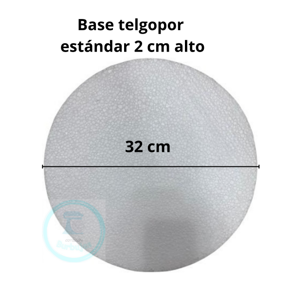 Producto - Base Telgopor Estándar 32 cm - altura 2 cm - x1