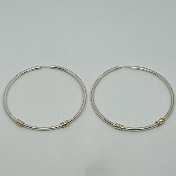Producto - Aros Cubanos Plata y Oro N6 41mm