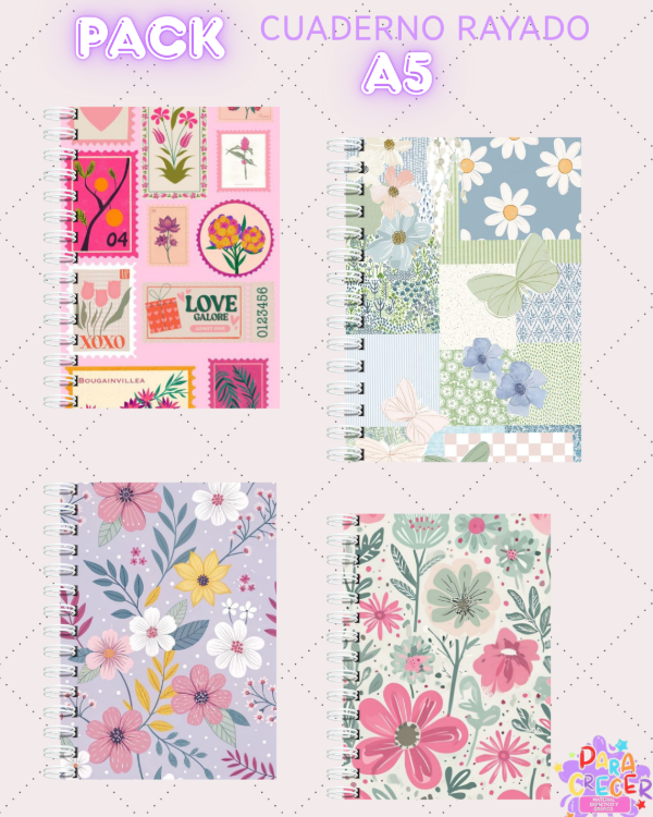 Producto - Pack cuadernos flores (editable)