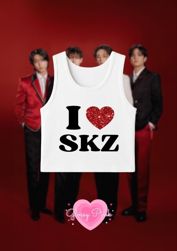 Producto - Tank Top  I Love SKZ - VINILO TEXTIL GLITTER