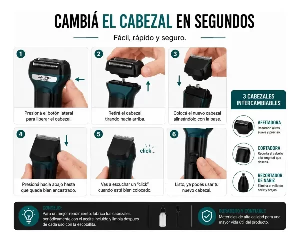 Producto - Cortadora De Barba 3 En 1 Recargable Usb - 2