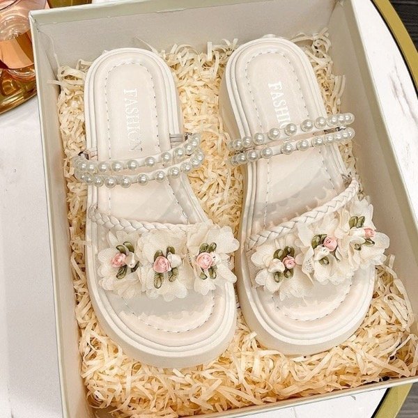 Producto - Sandalias de plataforma con estampado floral