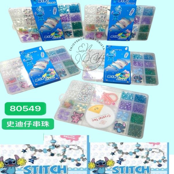 Producto - KIT CAJA MOSTACILLAS PARA ARMAR PULSERAS CON HILO STITCH