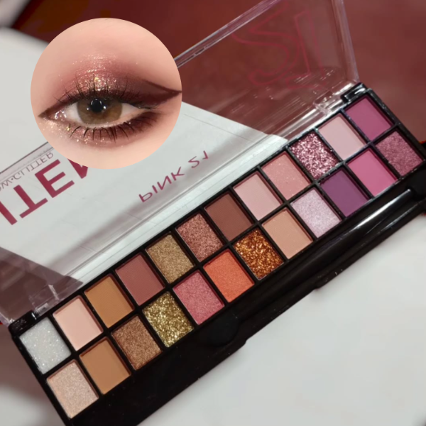 Producto - Paleta de 24 sombras Intense eyeshadow + glitter - Pink 21