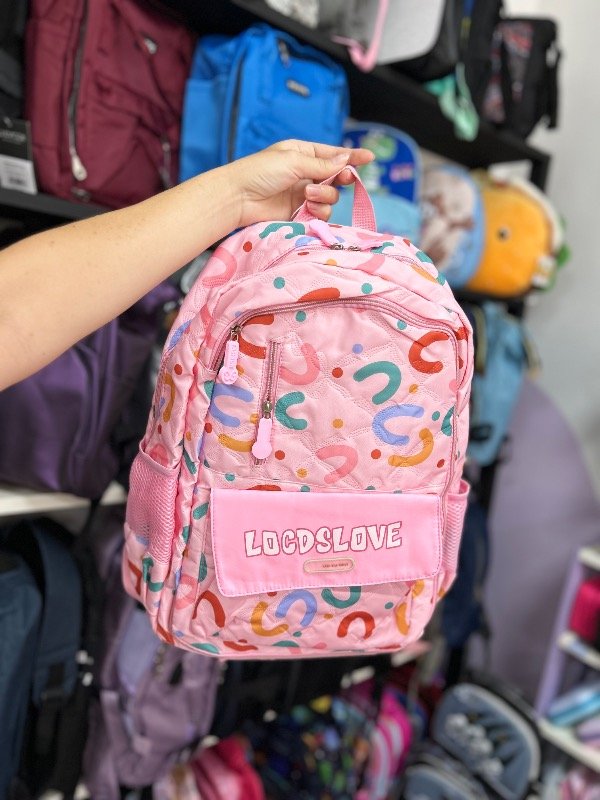 Producto - Mochila rosa garabatos