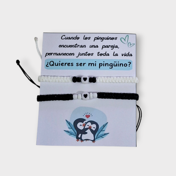 Producto - Pulsera para compartir "Quieres ser mi pingüino" x2