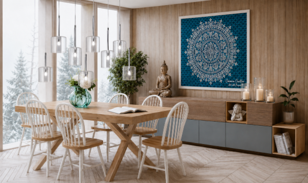 Producto - Cuadro "Mandala de Gratitud" - Bastidor  100 x 100 cm relieve - 2